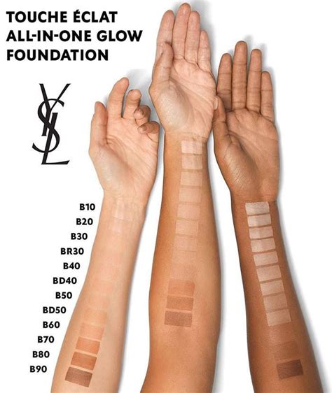 ysl all in one glow swatches|touche eclat colour chart.